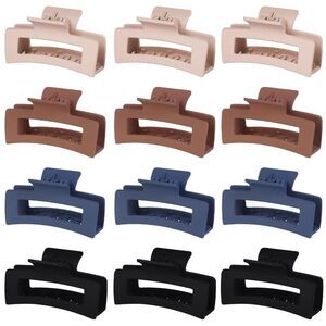12pc Hair Claw Clips for Women, Strong Hold Hair Accessories Beauty Hair